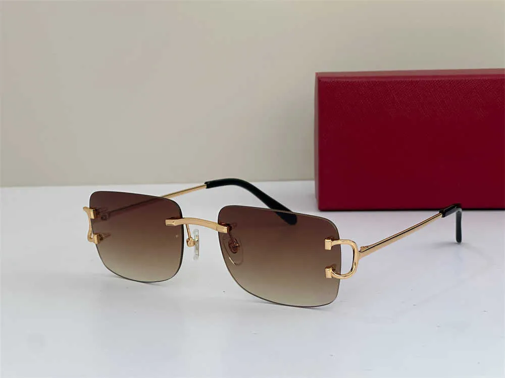 Männer Designer Sonnenbrillen Outdoor Fashion Zonnebril Frauen Vintage Rahmenlose Quadratische Kleine Randlose Brille Antireflex_voghion.com