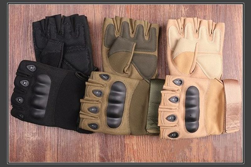 Yarım Parmak Erkek Açık Hava Askeri Taktik Spor Atıcılık Avcılık Motosiklet Bisiklet Eldivenleri_voghion.com
