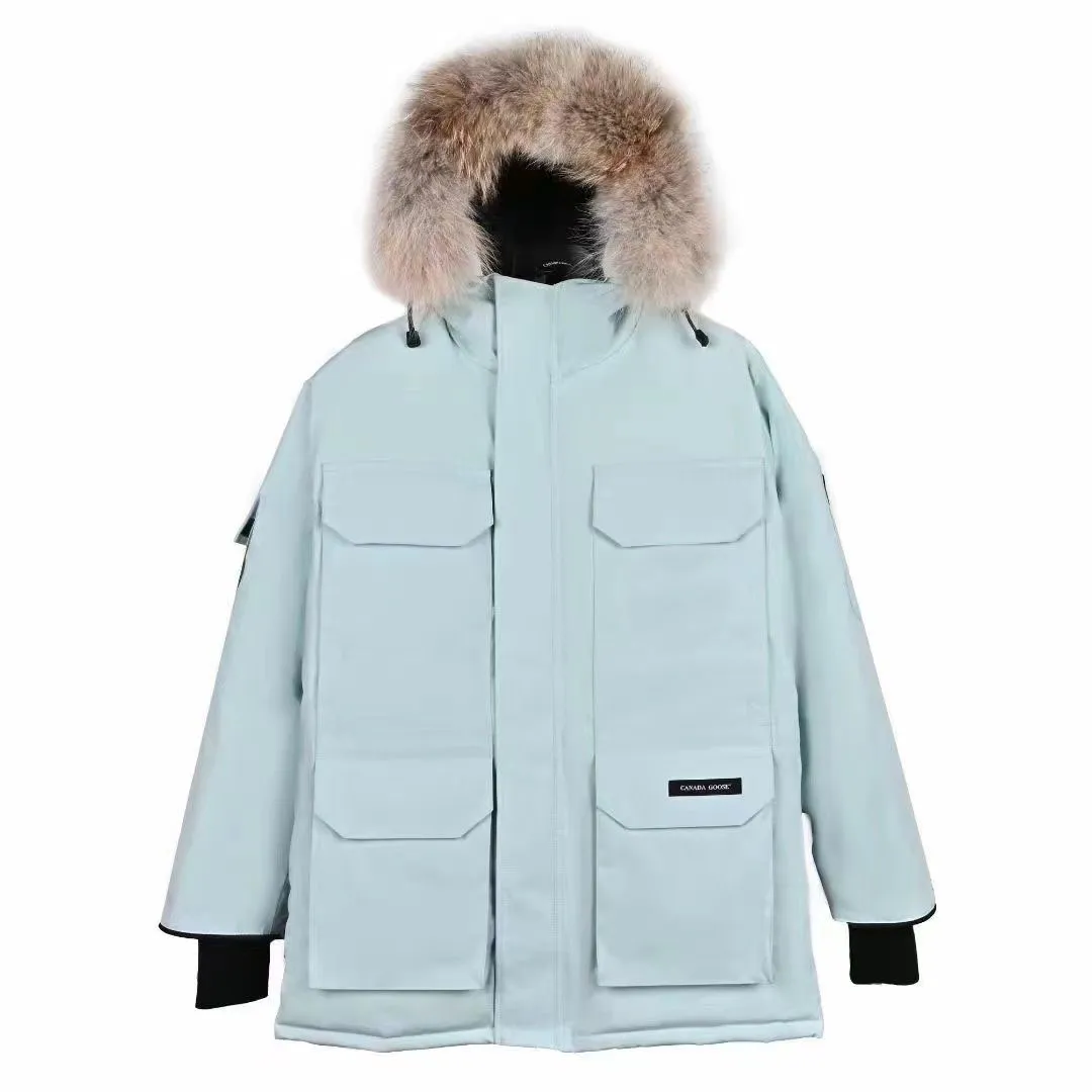 Designer High Quality Men Down jacket goose coat real big wolf fur Wyn dham Overcoat Clothing Casual fashion style Fur -_voghion.com