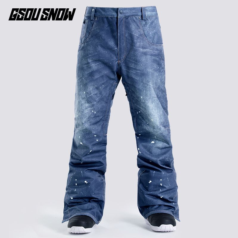 Sci Uomo antivento impermeabile snowboard doppio singolo sci abbigliamento con jeans larghi per pantaloni da neve invernali_voghion.com