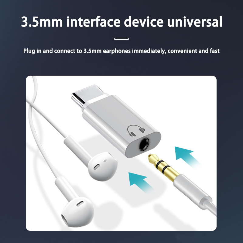 Adattatore da 3,5 mm femmina a tipo C maschio per Samsung Xiaomi Redmi POCO Huawei Honor Macbook Convertitore per cuffie cablate da 3,5 mm OTG_voghion.com