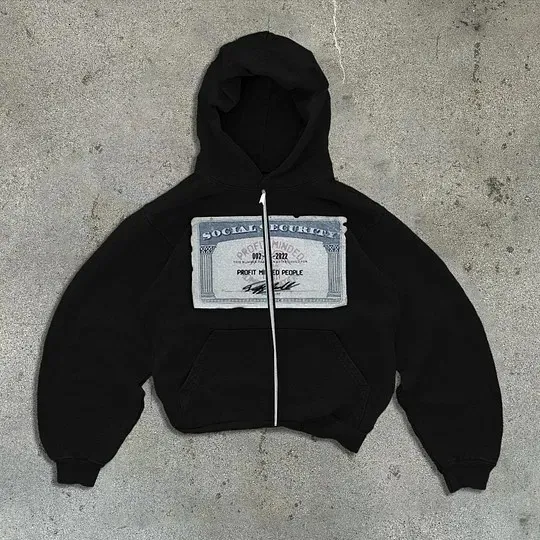 Y2K Zipper Hoodies Mode Personalisierte PM Grafik Druck Haruku Gothic Übergroßen Hoodie Männer Frauen Herbst Winter Kleidung_voghion.com