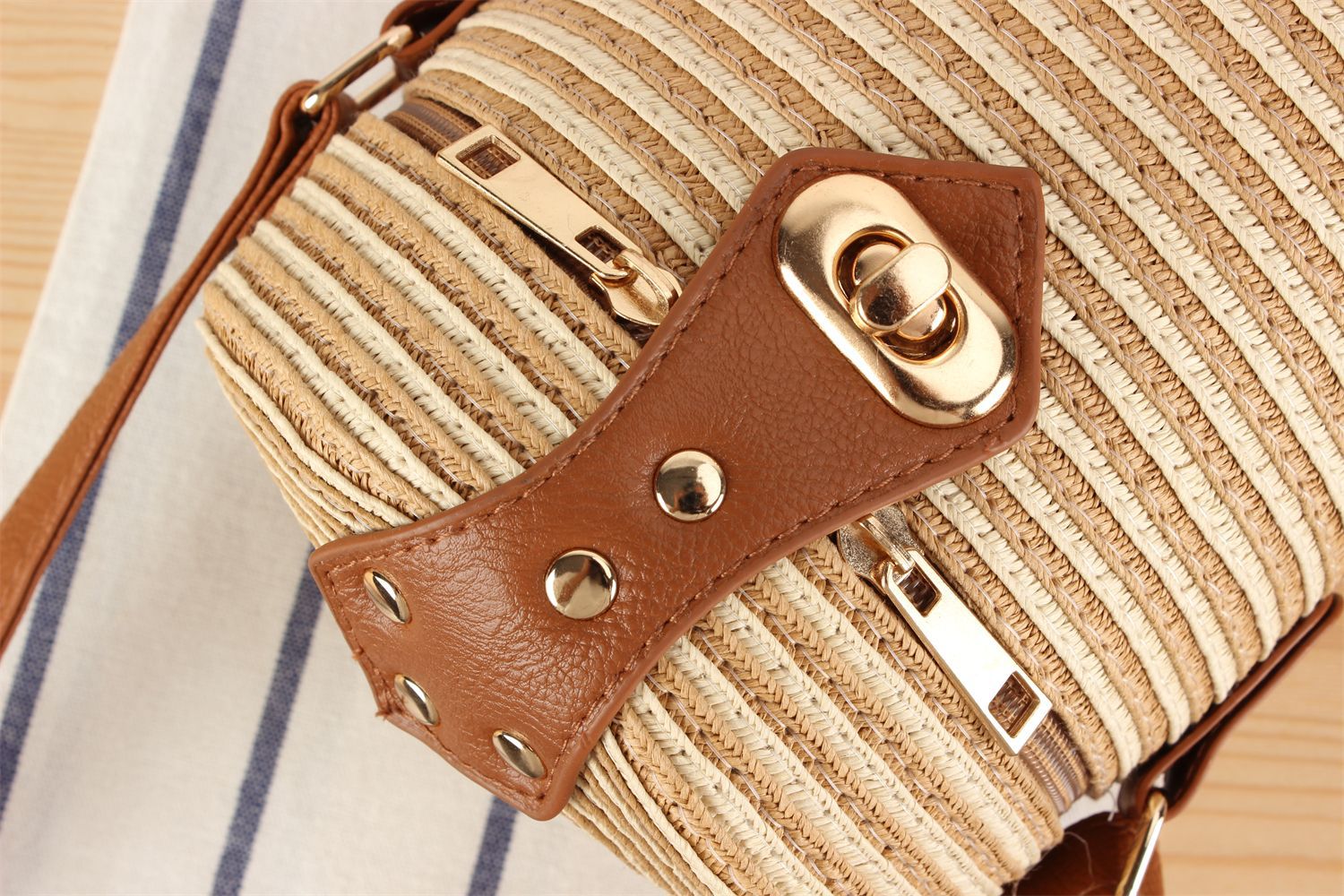 Damenmode Einzel-Schulter-Strohtasche pastoralen Stil Strandtasche_voghion.com