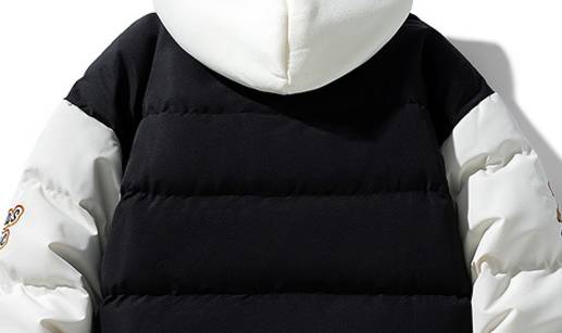 Unisex-Steppjacke mit abnehmbarer Kapuze – Wintertauglicher Baseball-Stil mit Farbblockdesign_voghion.com