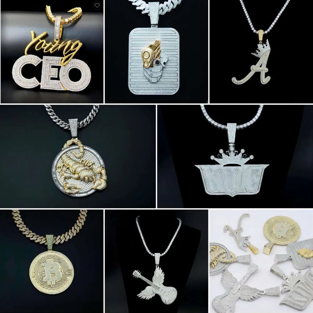 Diamond Pass Tester Επιχρυσωμένο Sier Hip Hop Iced Out Moissanite Γυναικείο Χοντρό Κολιέ Miami Κουβανέζικη Αλυσίδα με Σύνδεσμο για Άνδρες_voghion.com