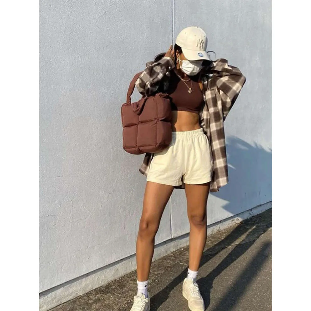 Tote Grousskapazitéit Designer Handtasche Fir Fraen Daunentasch Séiss Minimalistesch Quadrat Puff Ënneraarm Schëller Gratis Versand_voghion.com
