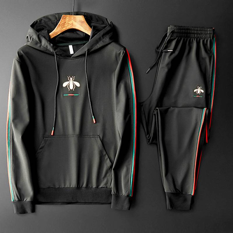 Men’s Embroidered Hoodie Set – Style Sportswear (2-Piece & All Season)​​