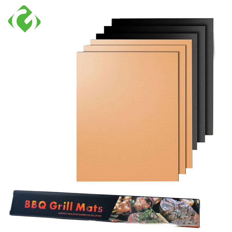5-teiliges Antihaft-Grillpapier für hohe Temperaturen, Grillmatte für den Außenbereich, Kupfer-Grillmatte, direkter Kontakt mit Lebensmitteln, schwarzes Grillpapier, leicht zu reinigen_voghion.com