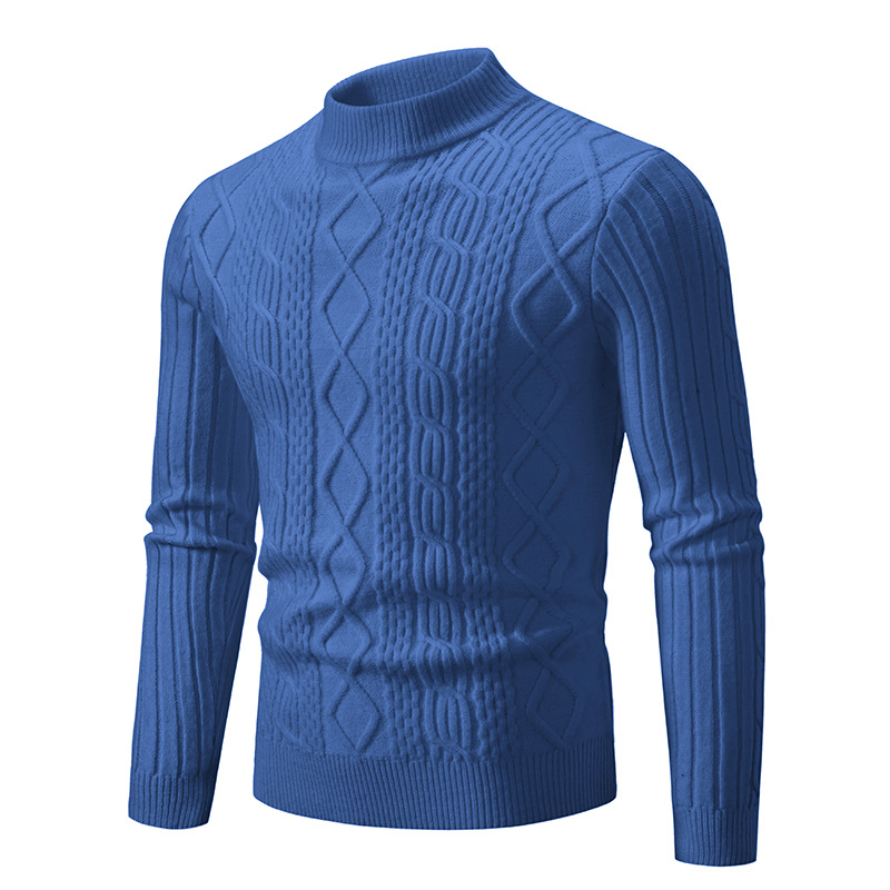 2023 neue Herbst und Winter Pullover Pullover Hälfte Rollkragen Langarm Top elastische schlanke Herren Pullover Pullover Basis_voghion.com
