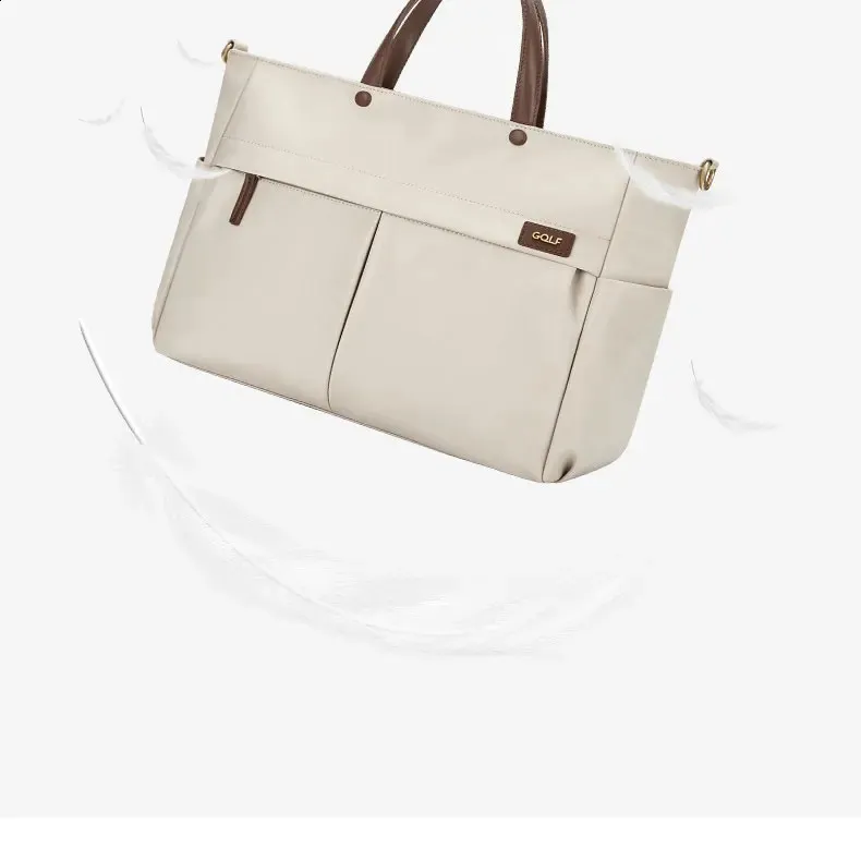 GOLF Briefcase for Women Apricot Document Handbag 14 Inch Business Laptop Tote Bag College Bags Womens Handbags Trend_voghion.com