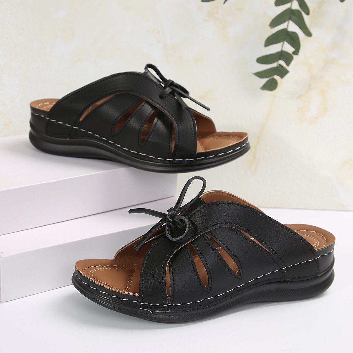 Sandales à talons bas pour femmes, pantoufles élégantes, chaussures à talons, tendance, nouvelle collection été 2024_voghion.com