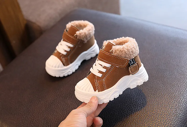 Botas cálidas de invierno para niños, nuevas, gruesas, de algodón, impermeables, cortas, Happysteps, para bebés y niñas, talla EE. UU._voghion.com