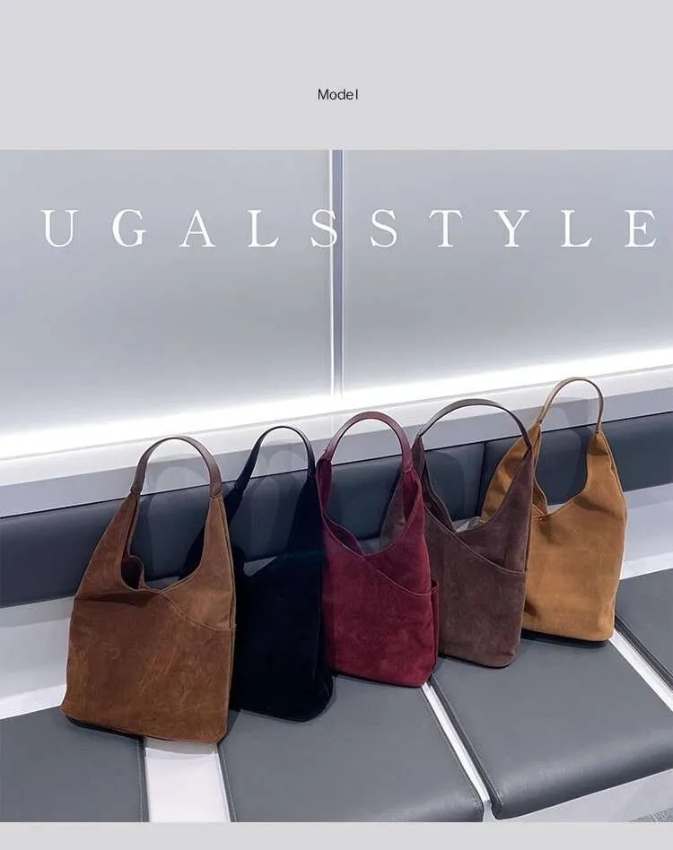 Herbst Winter Veet Eimer Große Kapazität Mode Frauen Handtasche Dame Geldbörse Schulter Weibliche Casual Tote Tasche Achselhöhle_voghion.com