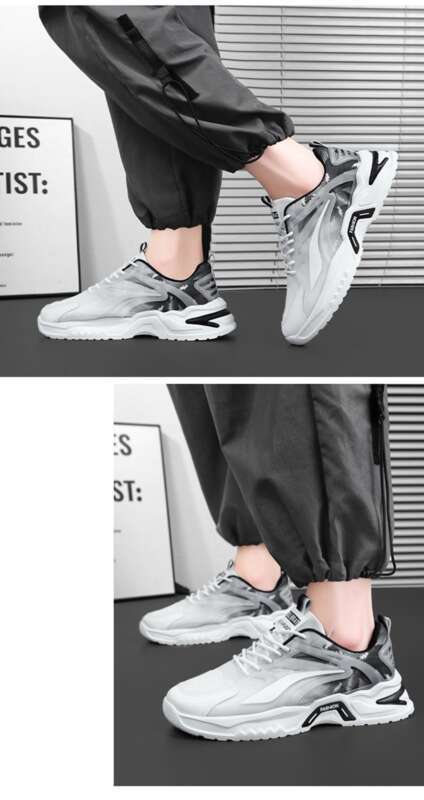 Scarpe da uomo estive nuove e traspiranti in rete, sportive, alla moda, versatili, con suola spessa, bianche, casual, da papà_voghion.com