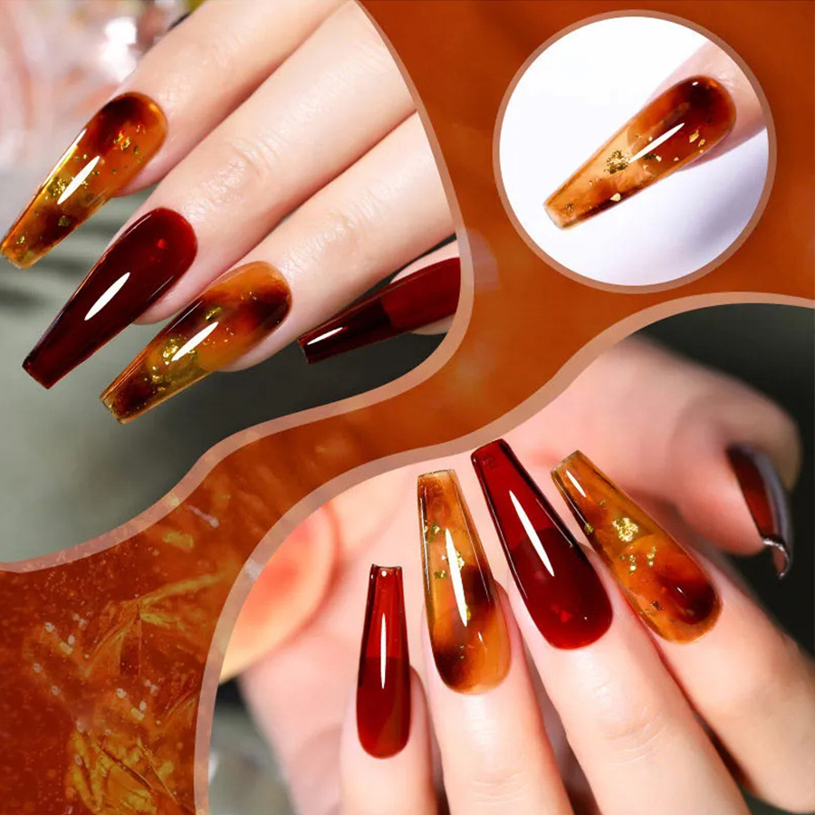 Nails Art & Tools Populär färg Internetkändis ny bärnstensfärgad nagellacksuppsättning nagellack nagellack lämplig_voghion.com