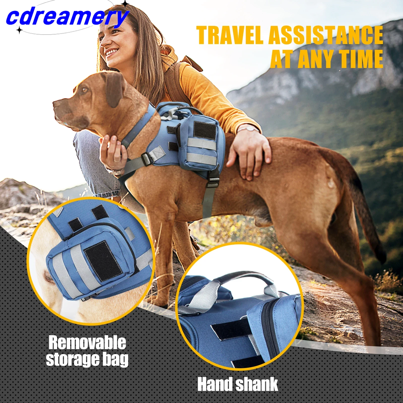 Tactical Dog Harness Military Large Dog Harness And Leash Set Adjustable Harness Oxford Cloth Training Walking Dogs Accessories_voghion.com