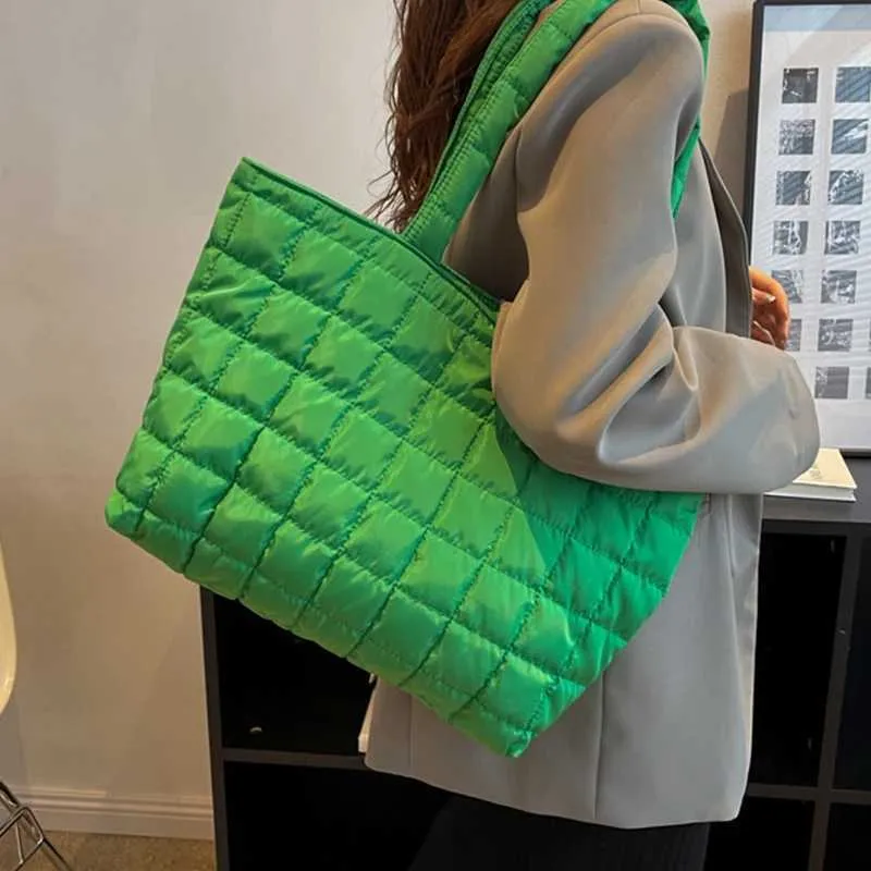 Winter New Waterproof Space Cotton Shoulder For Women Large Capacity Handbag Shopping Tote Lady Crossbody Bag_voghion.com