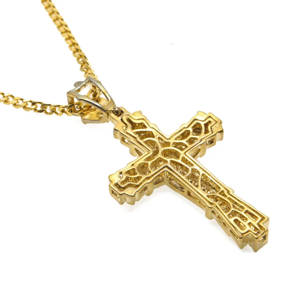 Diamant-Legierung Kreuz Anhänger Mode Herren Hip Hop Halskette Schmuck_voghion.com