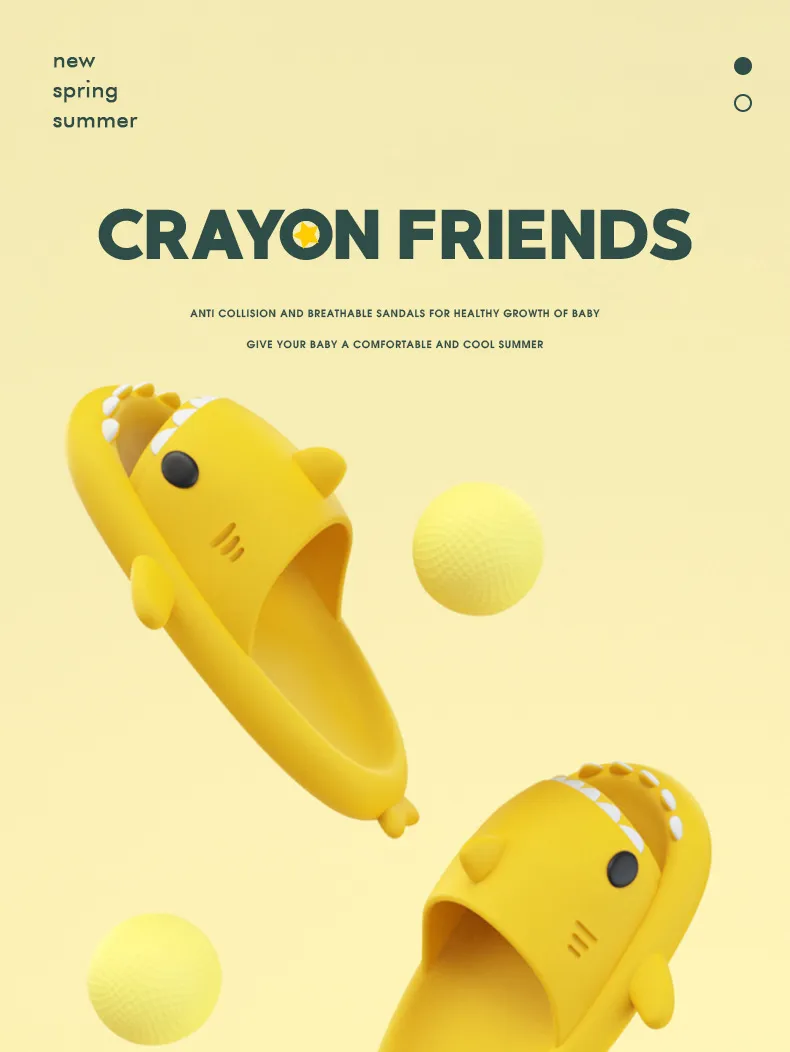 2024 Men Shark Slippers Boy Bathroom Non-Slip Flat Sandals Adults Outdoor Soft Thick Slides Kids Cute Solid Color EVA_voghion.com