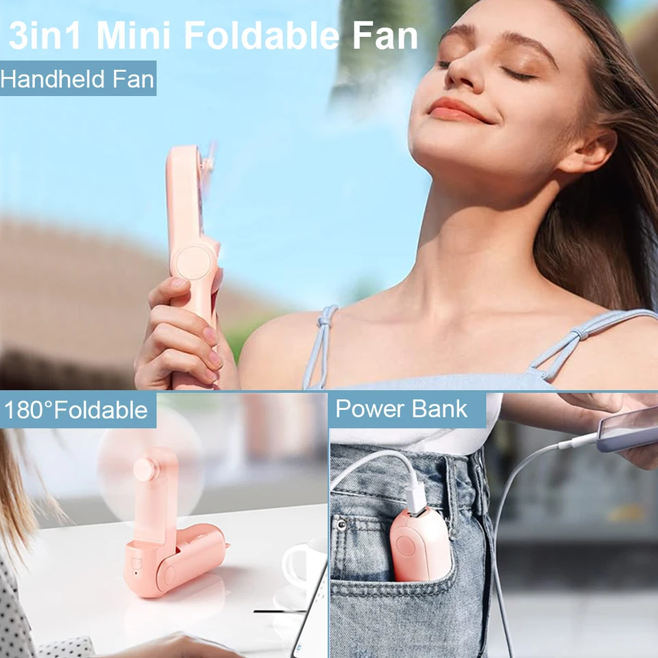 Ventilateur pliable portatif avec batterie rechargeable usb_voghion.com