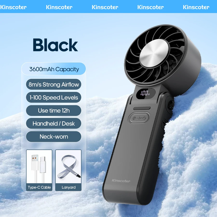 Portable Handheld Fan High Speed Rechargeable Air Cooling Turbo_voghion.com