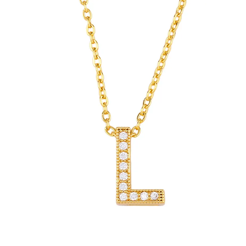 Initial Letter Necklace Pendant Gold Alphabet A To Z Personalised_voghion.com
