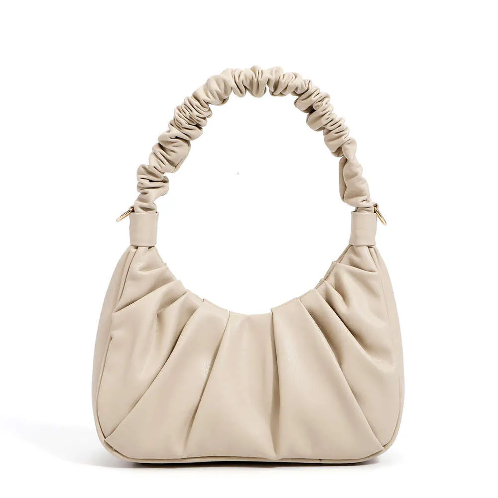 New women's pleated handbag soft leather cloud flip armpit summer single shoulder crossbody bag_voghion.com