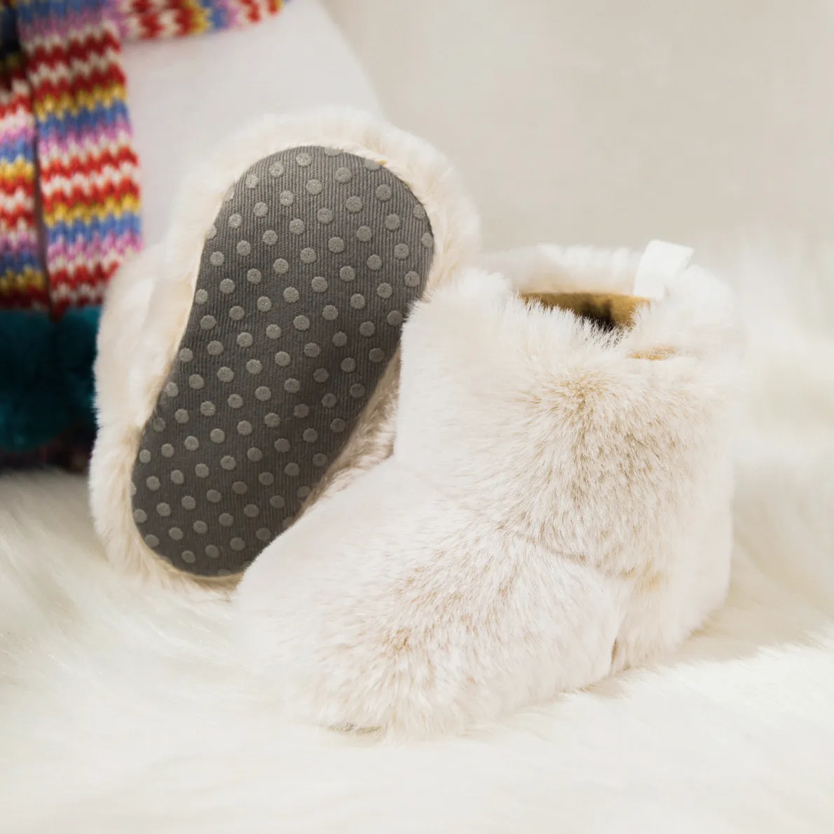 Babyschuhe für Neugeborene, Jungen und Mädchen, rutschfeste, weiche Sohle, Krippenschuhe, Cutefeet, Kleinkind, Plüsch, Flusen, warm, für den Winter, Prewalker_voghion.com