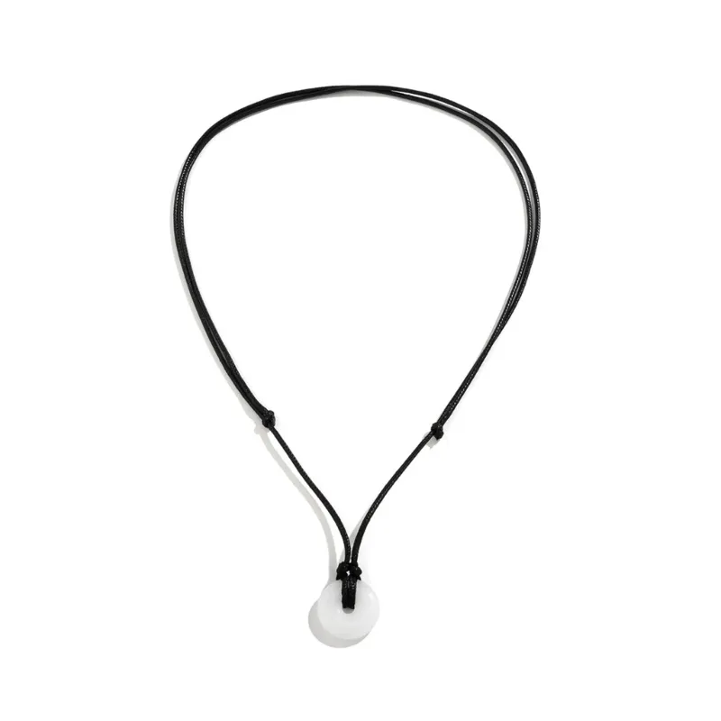 Colliers pendentifs Collier en verre vintage Ligne de cire noire Chaîne ras du cou Bijoux simples Fête Mariage Cadeau d'anniversaire pour_voghion.com