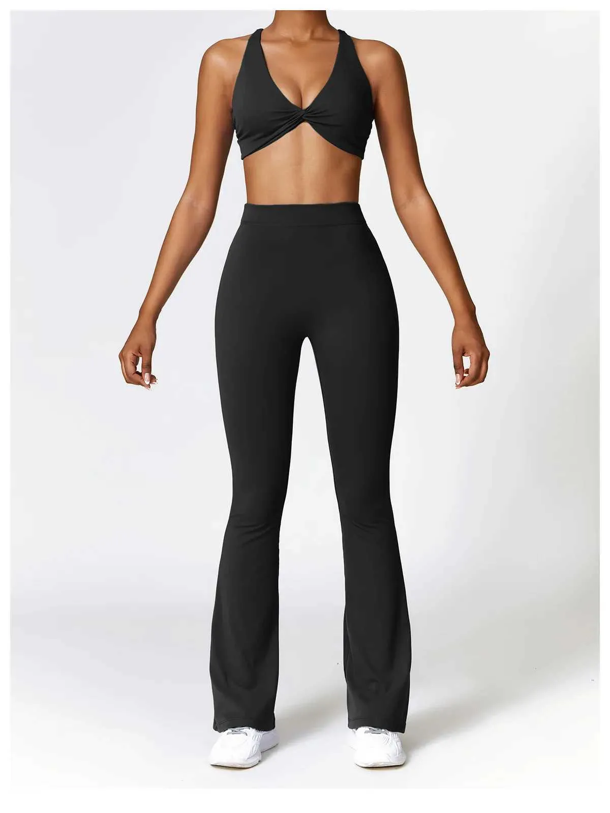 New Yoga Flare Leggings High Waist Wide Leg Pants Women Gym Fiess Sports Flared Pant Dance Trousers V-shaped Hip M llolg_voghion.com