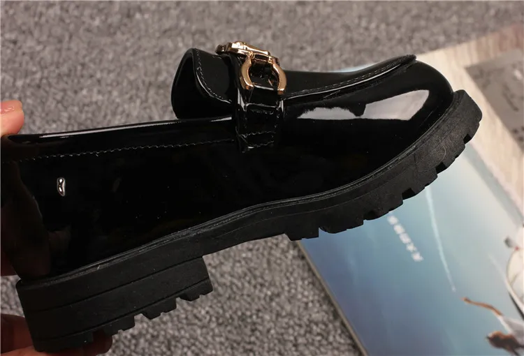 Mocassini da infilare in pelle verniciata per bambini, stile britannico, per bambine e ragazzi, taglie di scarpe da esibizione per studenti_voghion.com