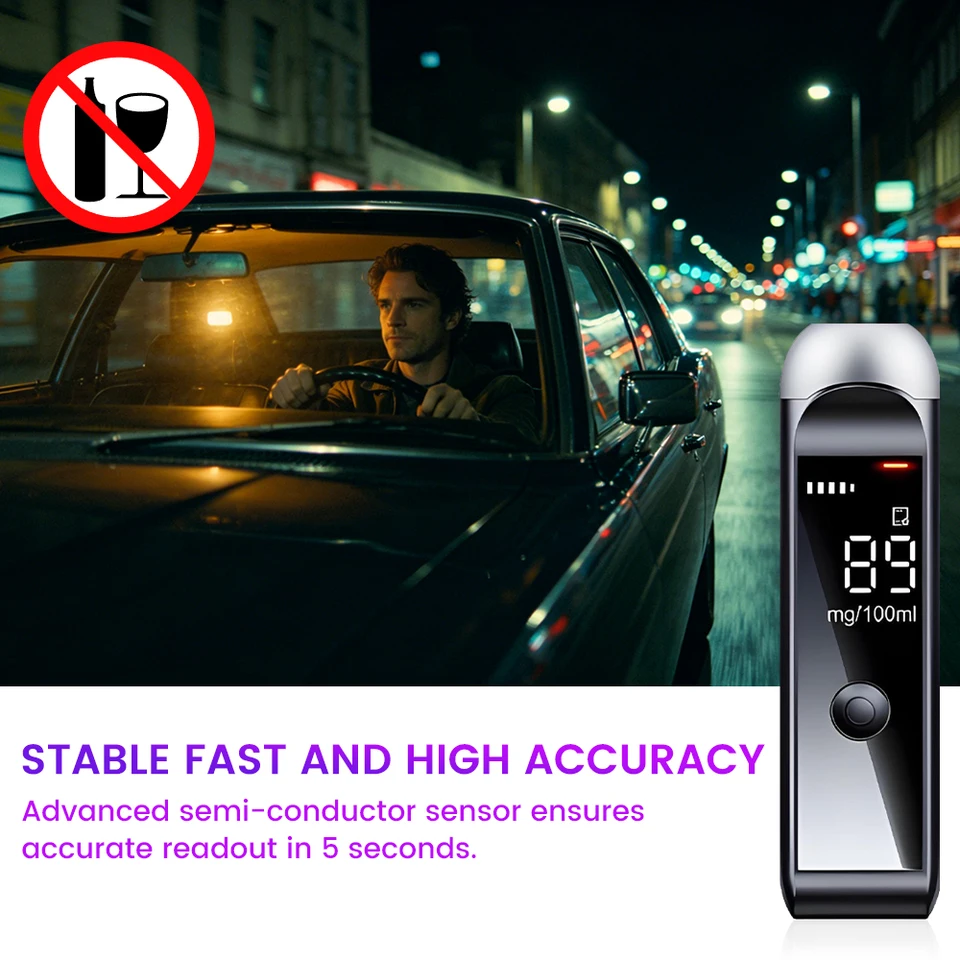 Professional Digital Alcohol Breathalyzer For Driver Safety_voghion.com