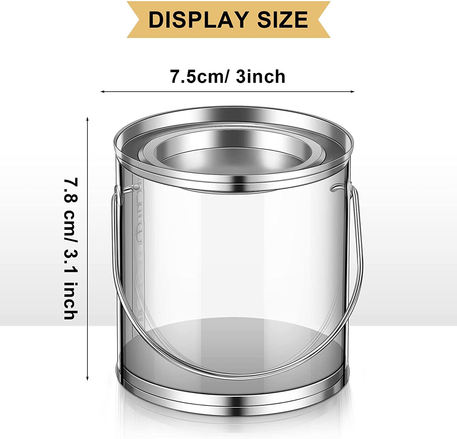 12 barattoli di vernice trasparenti piccoli barattoli con coperchi mini secchio con coperchio contenitori artistici per artigianato caramelle progetti fai da te decorazioni per feste_voghion.com
