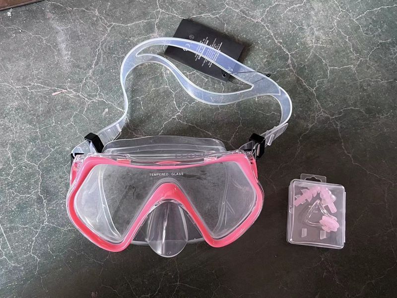 Schnorchel fir Erwuessener a Kanner, zwee Sätz vun High-Definition Anti-Niwwel Tauchen, Nuesklammer Ouerrostëpsen, Professionell Schwammbrëll_voghion.com