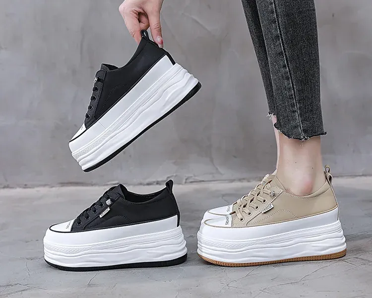 7cm rindsleder vulkanisierte plattform keilförmigen versteckte schnürsenkel schnürsenkel erhöhen lässige mode sport frauen_voghion.com