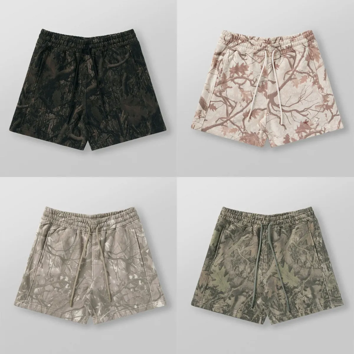 Men's Shorts Summer Selling American Street Casual Sports Leaf Camouflage Retro Letter Printing Loose Beach Pants_voghion.com