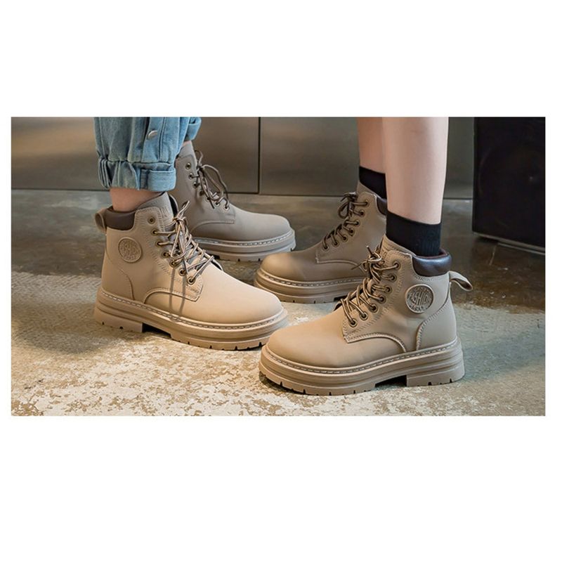 Couple Martin 2024 Automne Travail Femmes Courtes Instagram Semelle Épaisse Jaune Bottes Enfants_voghion.com