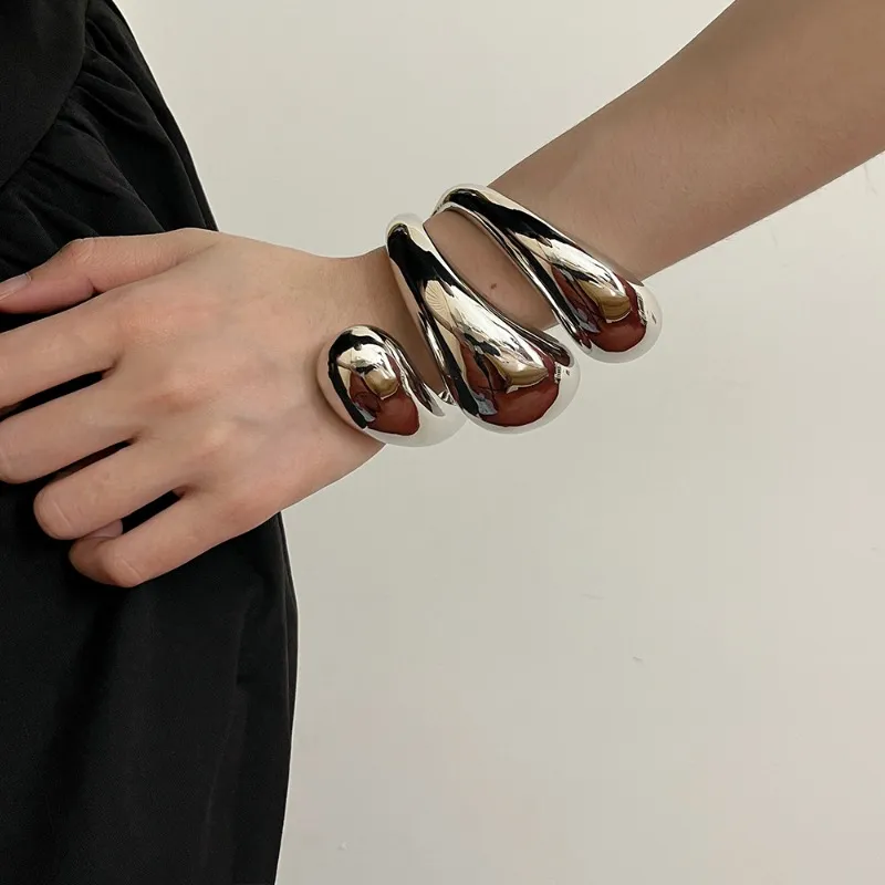 Bangle Draweye Irregular Geometric Bracelet For Women Vintage Hiphop Punk Style Bangles Jewelry Exaggerated Simple_voghion.com