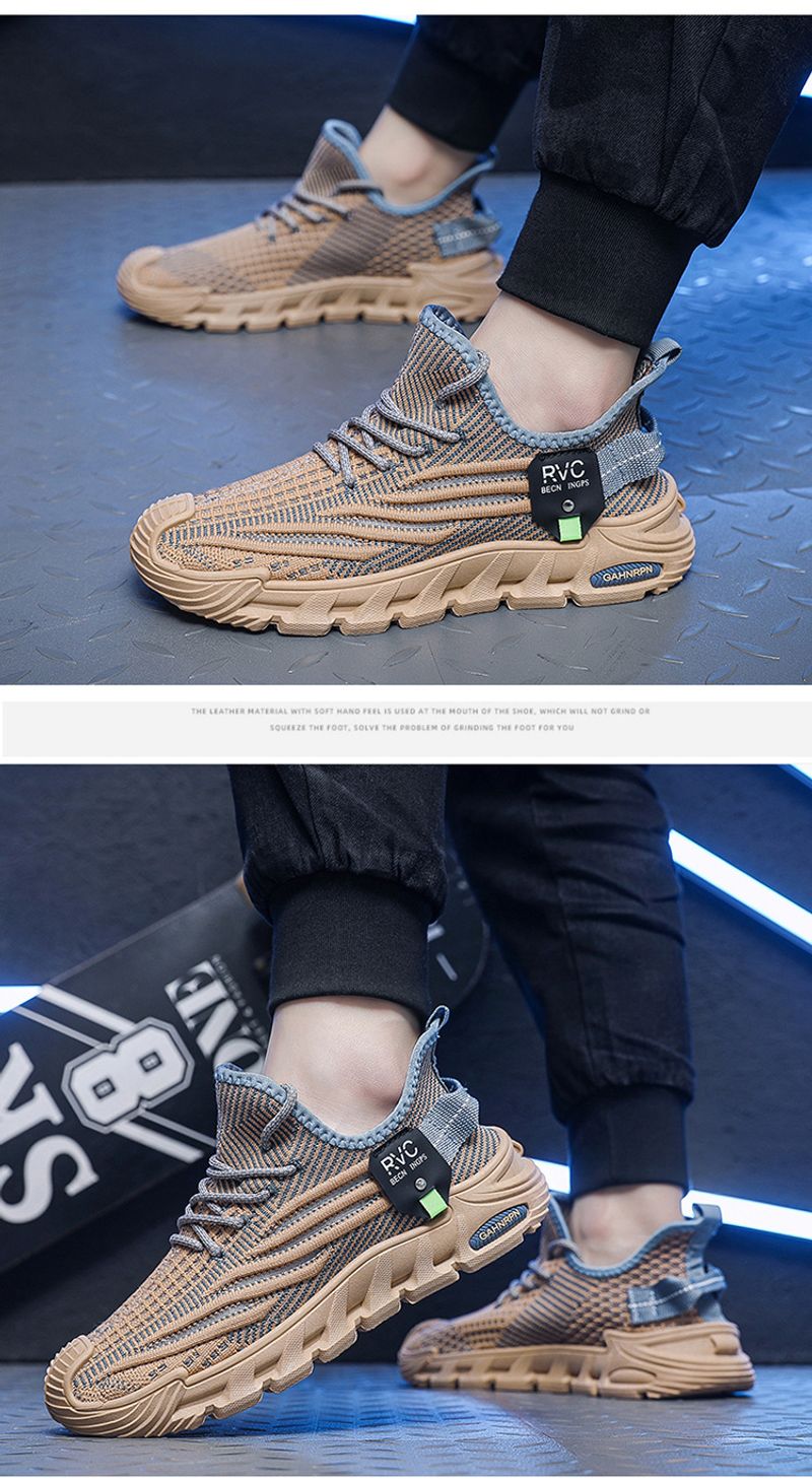 Trendy Casual Flyknit Mesh Herrenschuhe Sommer Neue atmungsaktive leichte Laufschuhe_voghion.com