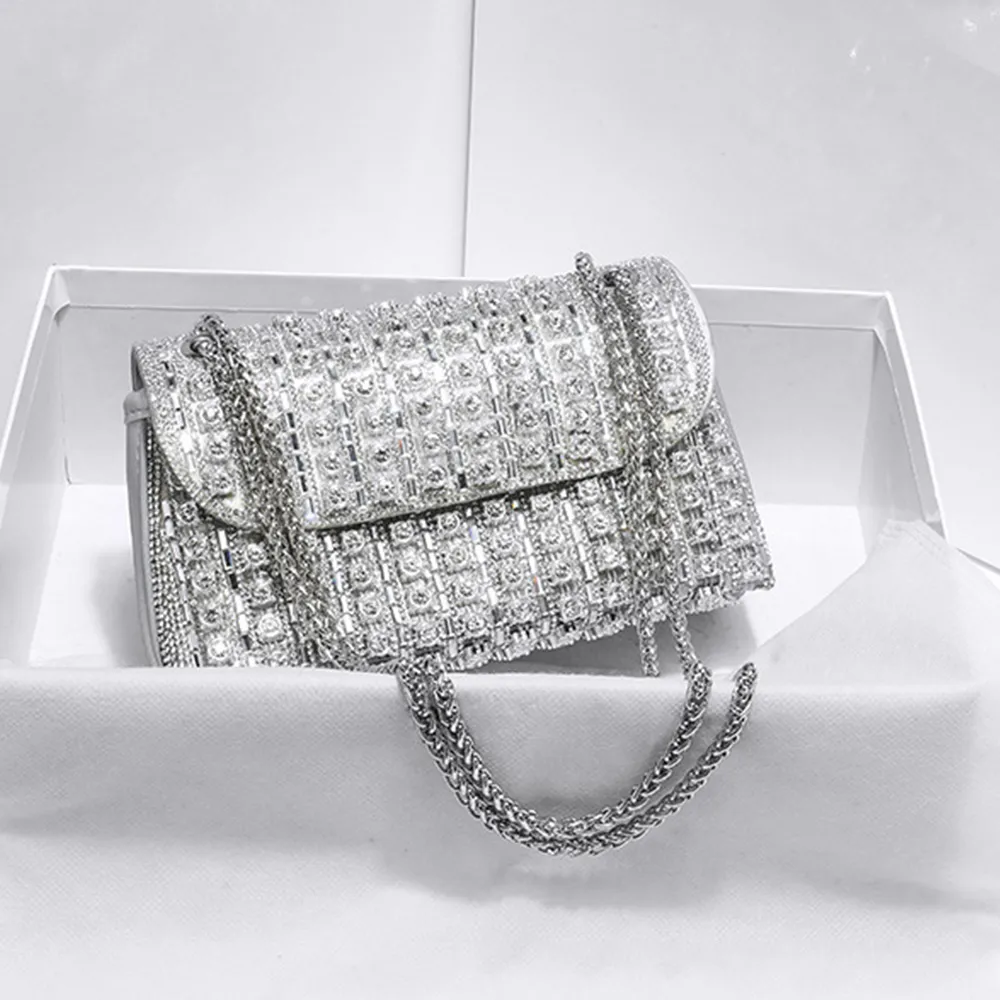 Bling Strass Dames Avondtassen En Handtassen Designer Schoudertas Glanzende Kristallen Clutch Portemonnee_voghion.com
