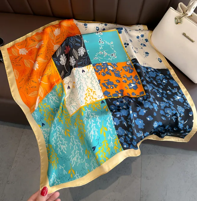 40style 70X70CM Sciarpa Fascia per Capelli per Donna Moda Borsa con Manico Lungo Sciarpe Parigi Spalla Tote Lage Nastro Copricapo_voghion.com