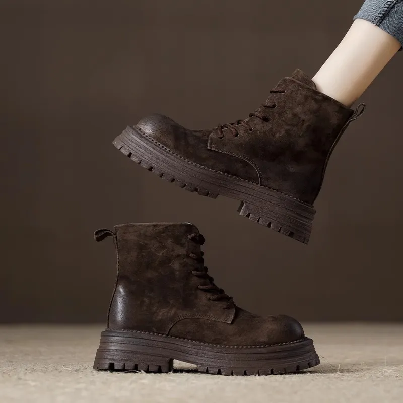 Women's Boots:Fashion Design Simple Casual Leisure Style Retro Warm Martin Boots 2024 Winter Trendy_voghion.com