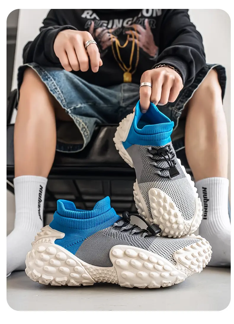 Baskets décontractées pour homme avec semelle pneu et tissu respirant_voghion.com