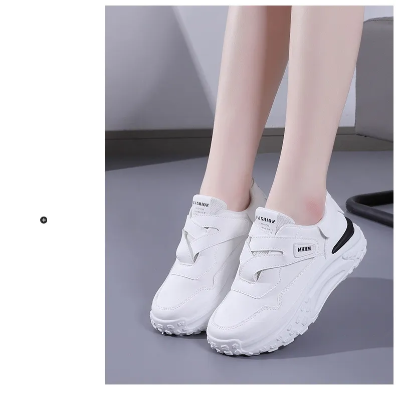Thick Soled Round Toe Raised Dad Are Soft Comfortable Breathable With Mesh Simple And Versatile Casual Sports Shoes_voghion.com