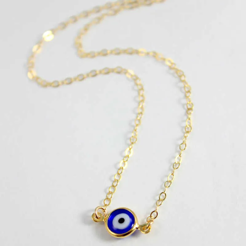 Collana con ciondolo con occhio maligno blu alla moda per le donne_voghion.com
