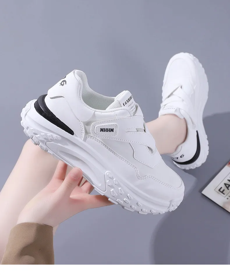 Thick Soled Round Toe Raised Dad Are Soft Comfortable Breathable With Mesh Simple And Versatile Casual Sports Shoes_voghion.com