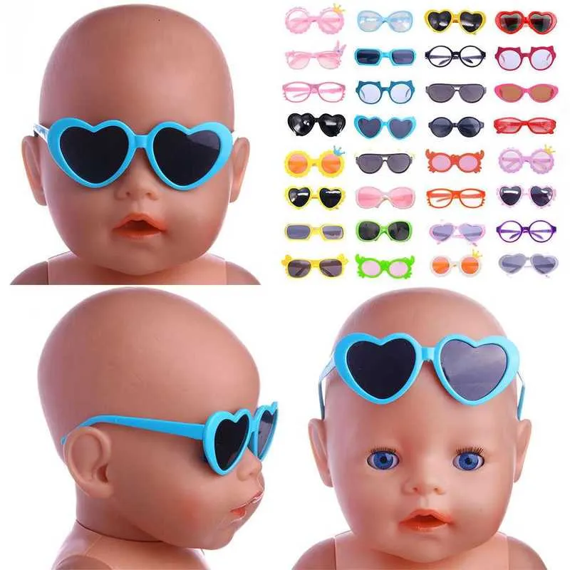 Óculos de sol de designer para bonecas de 18 e 14 polegadas_voghion.com