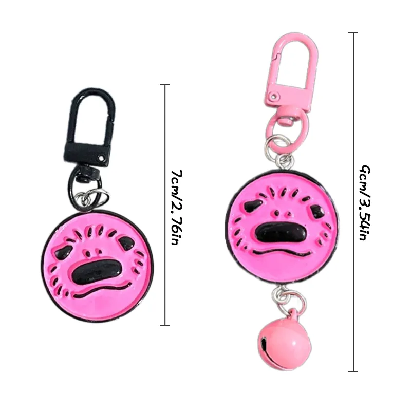 Cute Pink Samoyed Puppy Series Keychain Animal Bell Pet Memorial Keyring Dog Pendant Backpack Charms Car Bag Decor Kids_voghion.com