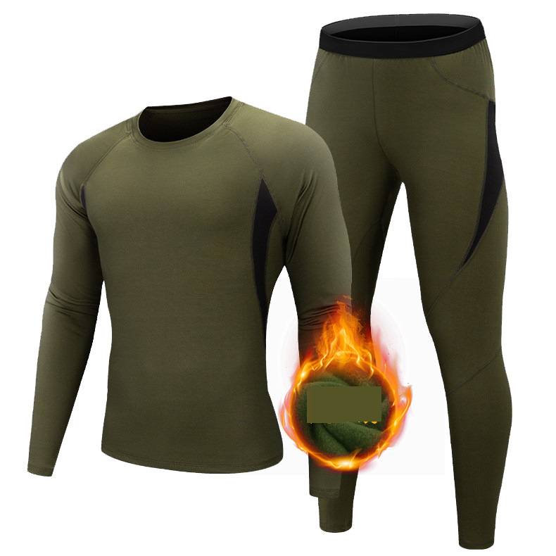 Herren-Active-Sets, Plüsch-Thermounterwäsche-Set, schnelltrocknend, schweißableitende Unterwäsche, Radfahren, Fitness, Outdoor-Sport-Set_voghion.com