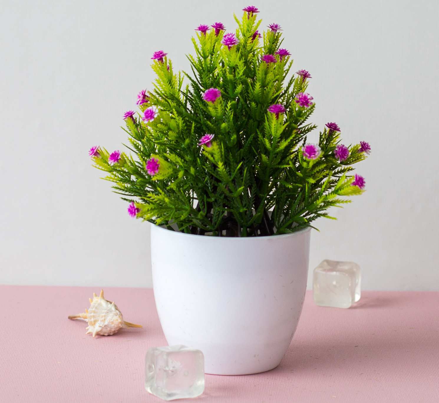 Simulation flower potted ornaments plastic 37 mesh baby's breath bonsai simulation pine tree indoor plant ornaments decoration_voghion.com